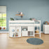 Uno White Midsleeper With Pull Out Desk And Cube Unit